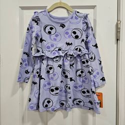 New ​Disney Nightmare Before Christmas Jack Skellington Toddler Dress Purple 4T