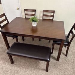 Dining Table 4 Chairs and Bench✨Check My Offers😉