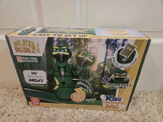 New Inflatable Dudes Green Ninja Archy Kids Vinyl Bounce Back Punching Bag Age 3+