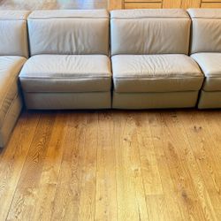 Natuzzi Leather 4-Seat Chaise Sectional