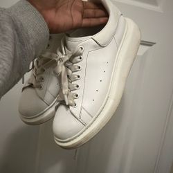 White Alexander McQueens Size 10 Throw A Price