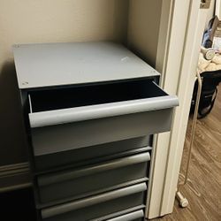 Storage  Drawers / Nightstand  (one Brown Wood, One Grey Plastic) , Futon Frame