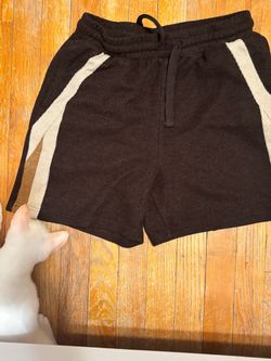 Black Knit Shorts with Side Stripe