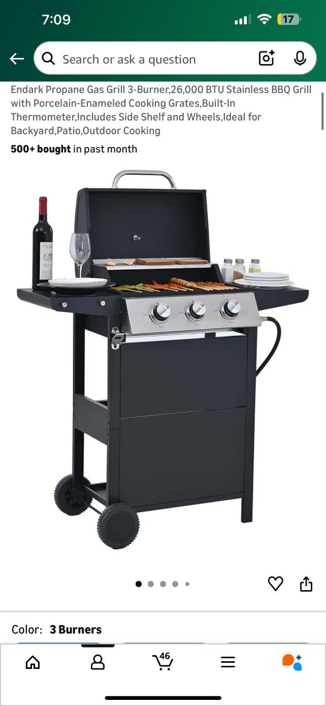 3 burner barbecue grill propane gas New BBQ