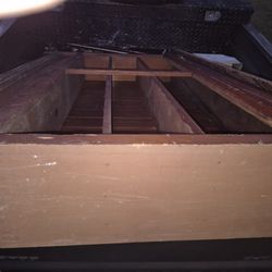 Wooden Shelf, 5 Ft 9 Inches Width/ 3ft 1 Inchs Hight. 7&1/2 Inch Shelves And Top 11&1/2 Inches Wide