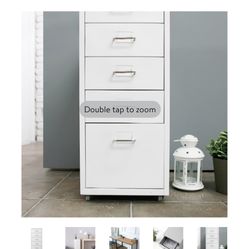 Ikayaa Metal Drawer File Cabinet 5 Drawer can be removable 4 casters for office, bedroom and living room