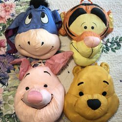 Disney Winnie The Pooh, Tigger, Eeyore & Piglet Soft Squishy Pillows 