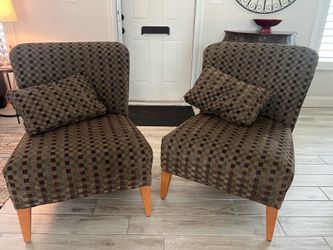 Set of 2 upholstered Armless chairs
