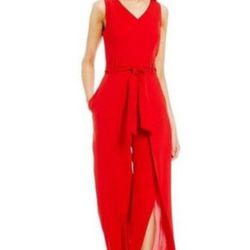 Antonio Melani Red Flared Jumpsuit Size 8