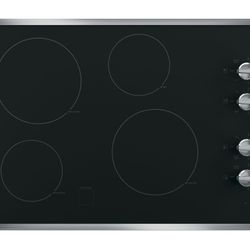 GE 30 in. Radiant Electric Cooktop in Stainless Steel with 4 Elements including 2 Power Boil Elements