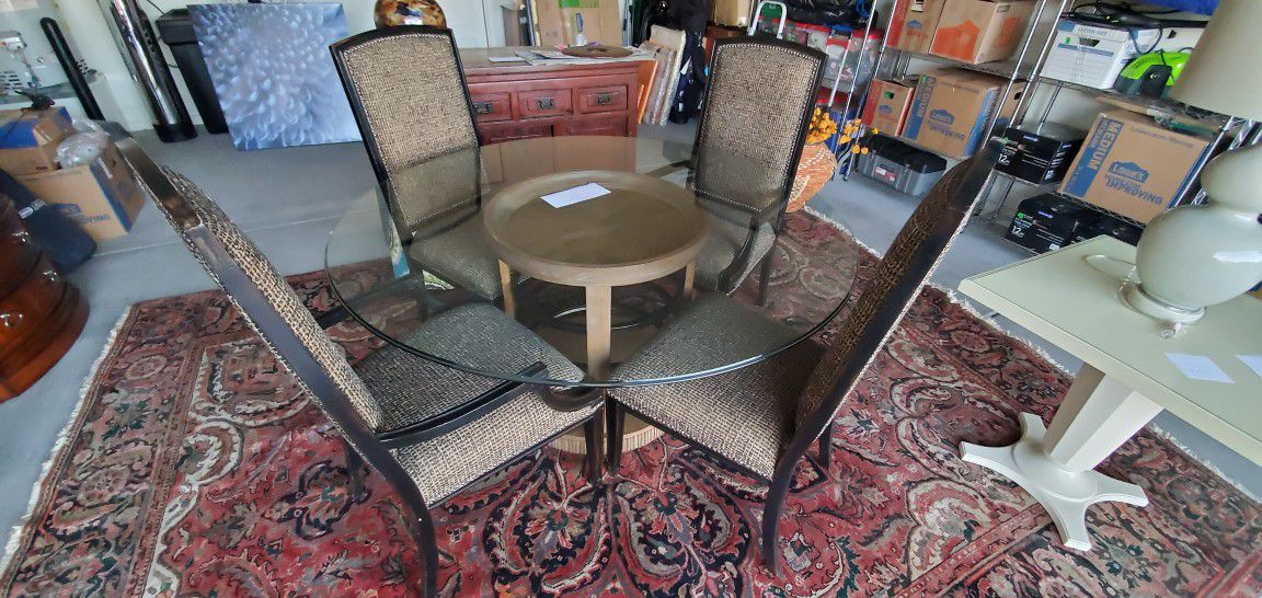 Glass-top Table and Chairs