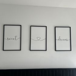 Sweet Dreams” 3-Piece Minimalist Wall Art – $35 (DMV Area) 