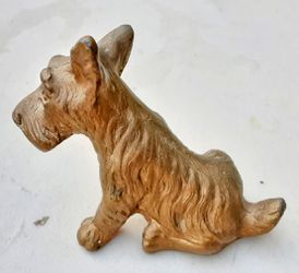Antiaue cast metal scotty dog figurine Scottish terrier dog