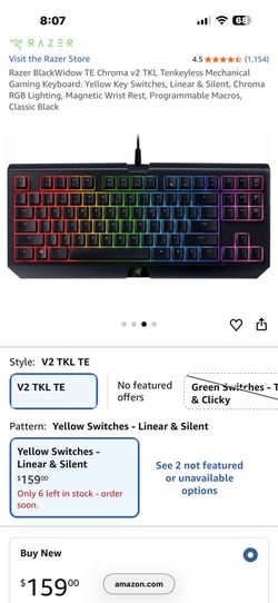 Razor BlackWidow Chroma V2 (Yellow switches)