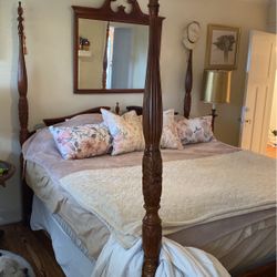 Four Post Bed Frame And Mirror