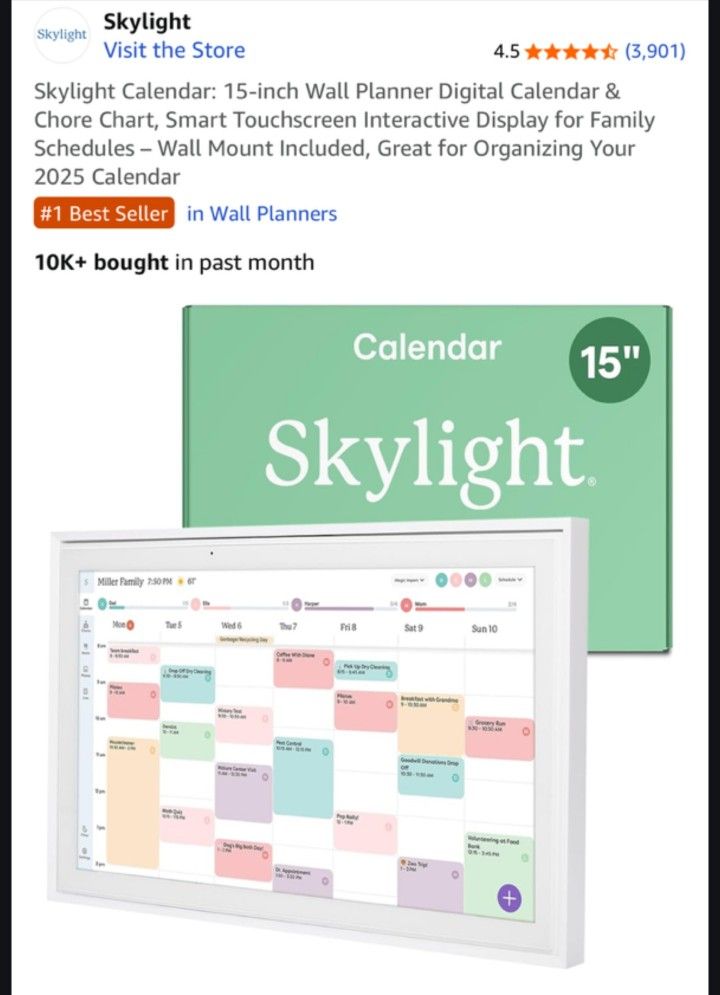 Skylight 15" Digital Organizer 