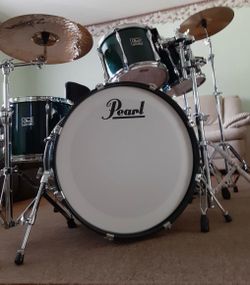 Used Pearl 5 Piece PRESTIGE SESSION SELECT Trans Drum Kit Trans Green