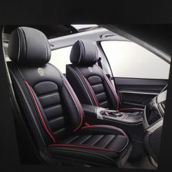 New Premium Seat Covers Front Seat Set For Chevy Equinox EV 2024-2026 Black With Red Piping 