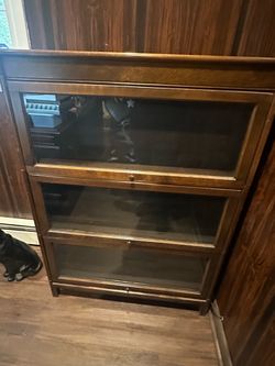 Solid Wood Barrister Bookcase – Glass-Front Lawyer’s Bookcase