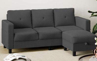 Modern Upholstered Sectional Sofa, L-Shaped Couch