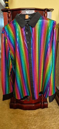 JOGAL Multicolor Long Sleeve Shirt (Size Large)