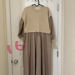 2 Material Japanese Style Dress