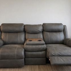 Dark Gray Reclining Sofa 