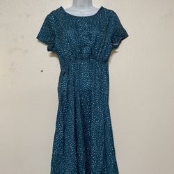 Mid-Length Speckled Print Dress (Size: M)