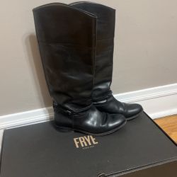 Frye Black Leather Boots Size 8.5