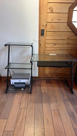 Computer glass desk