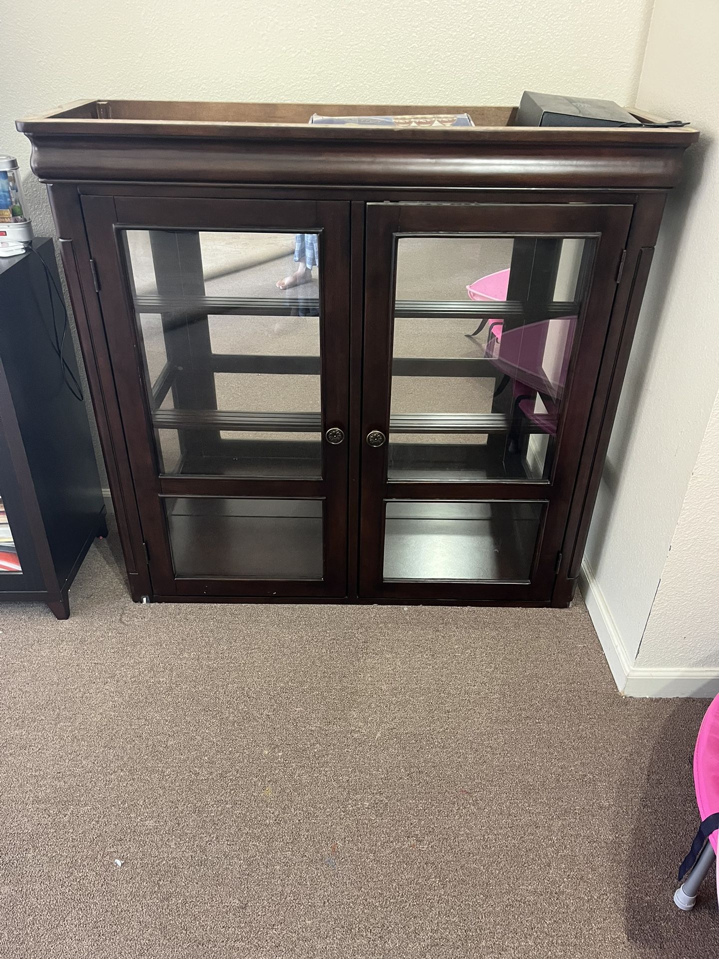 Glass Cupboard With Drawers Now We Only Have top part. We already sell the bottom part.