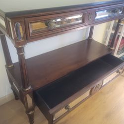 Italian style Granite top Wood Console Table with Drawers