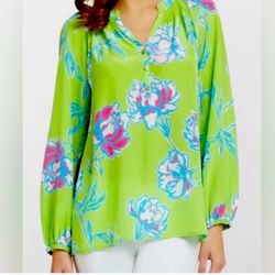 Lilly Pulitzer Floral Long Sleeve Blouse