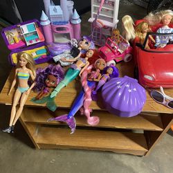 Barbie Dolls, Car ,alarm Clock And Miscellaneous 