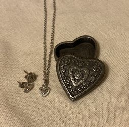 Pewter Mini Jewelry Box - Heart