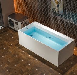 AIC6710, 67" L × 31-1/2" W Freestanding Acrylic Cold Plunge Ice Tub.
