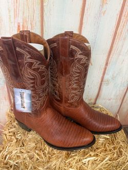 NEW SIZE 11.5 COWBOY BOOTS LIZARD PRINT