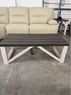 Coffee Table + 2 End Tables Set – Modern Farmhouse Style