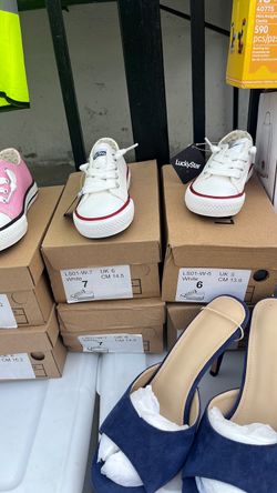 LuckyStar Kids White Canvas Low-Top Sneakers