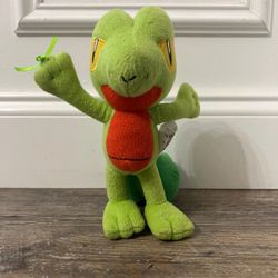 2015 TOMY POKEMON TREECKO PLUSH STUFFED ANIMAL 8" TALL