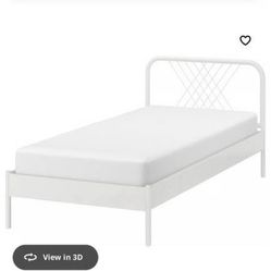 IKEA NESTTUN Bed Frame (White/Luroy, 90x200 cm)/Serta iComfort Hybrid Blue Fusion Twin Mattress