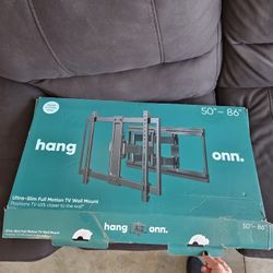 Onn. Ultra-Slim Full Motion TV Wall Mount, designed for TVs between 50 and 86 inches. 