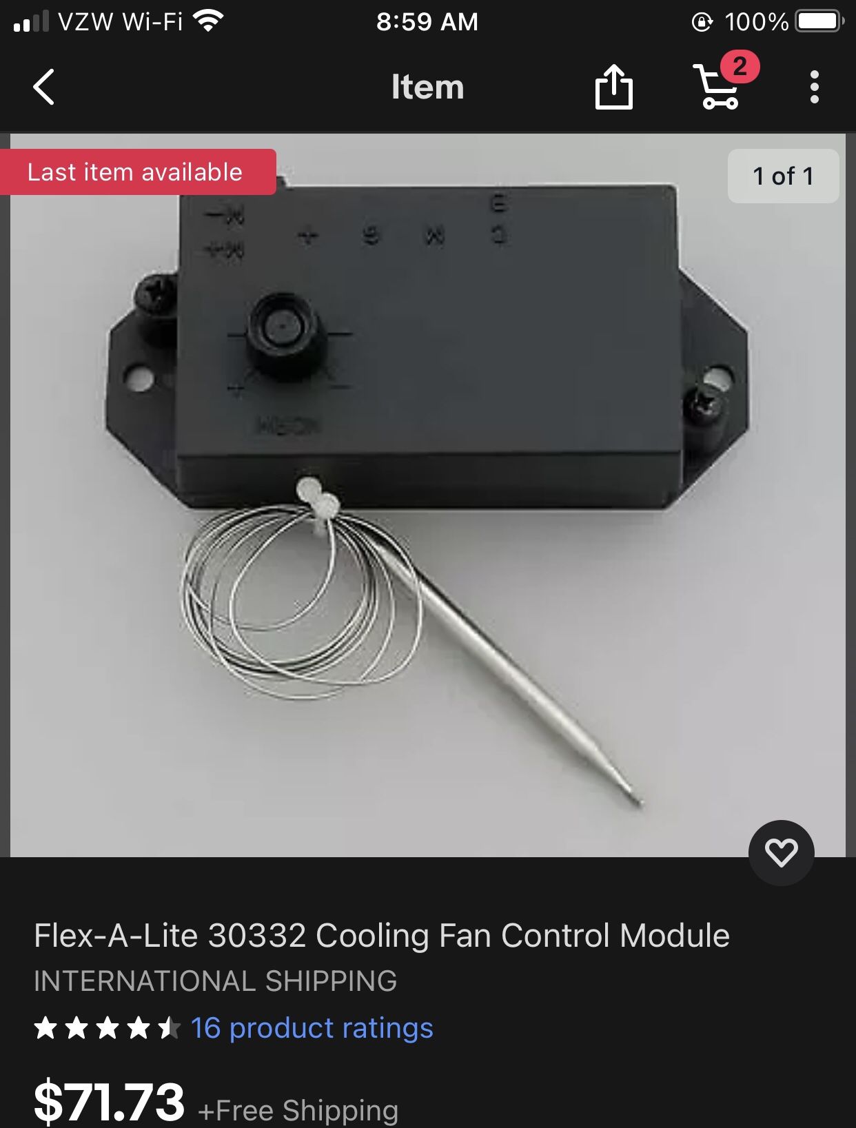 Flex A Lite Fan Controller Small Block Big Chevy Ford Mopar Radiator Cooling