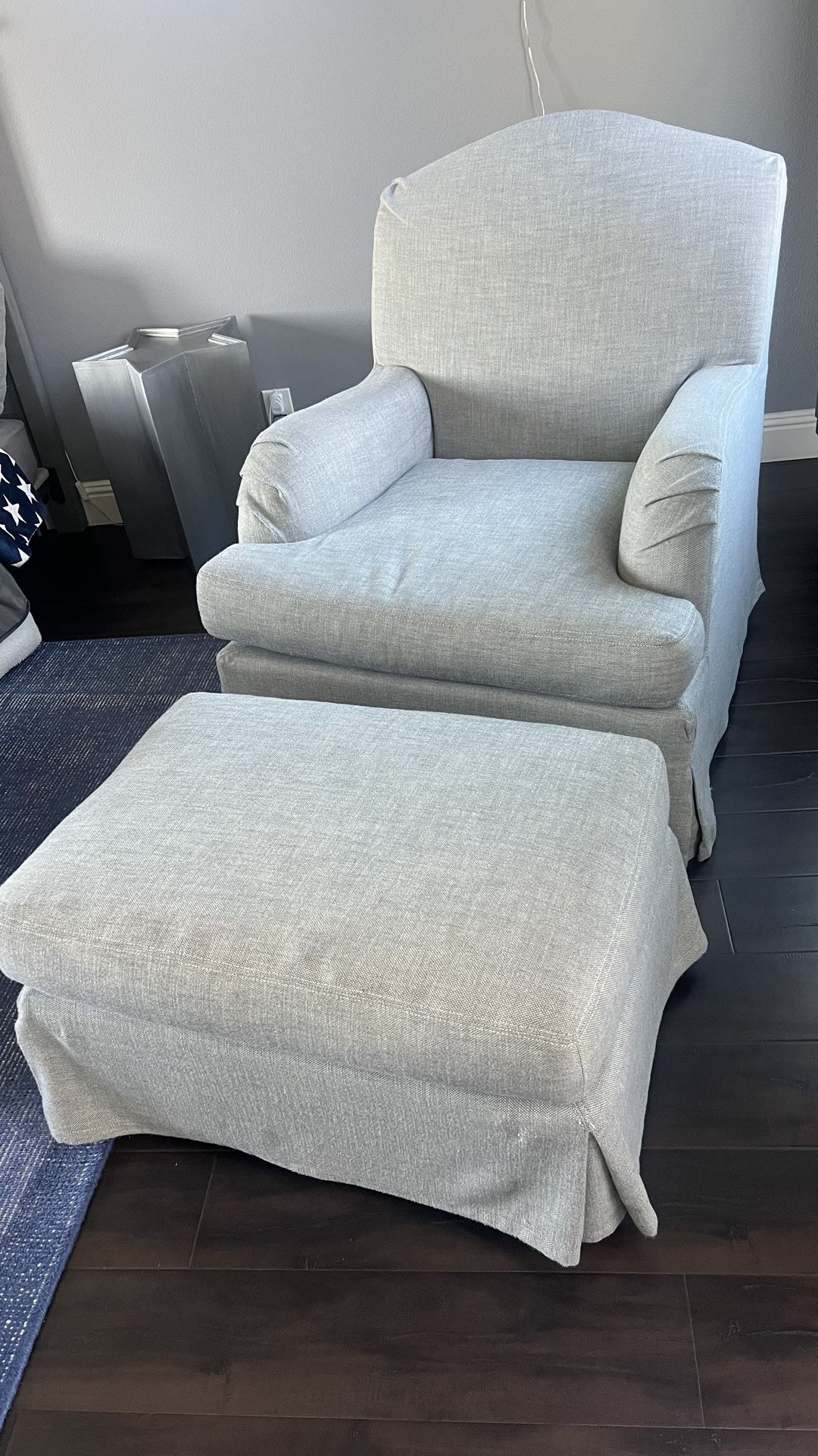Restoration Hardware SWIVEL GLIDER & OTTOMAN