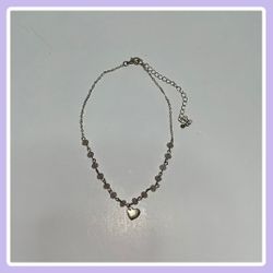 Beaded Gold Heart Choker