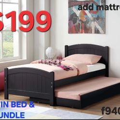TWIN BED PLUS TRUNDLE SPECIALS DEALS FINANCING AVAILABLE ADD MATTRESS EASY CREDIT APPROVAL NO HONEY DOWN 