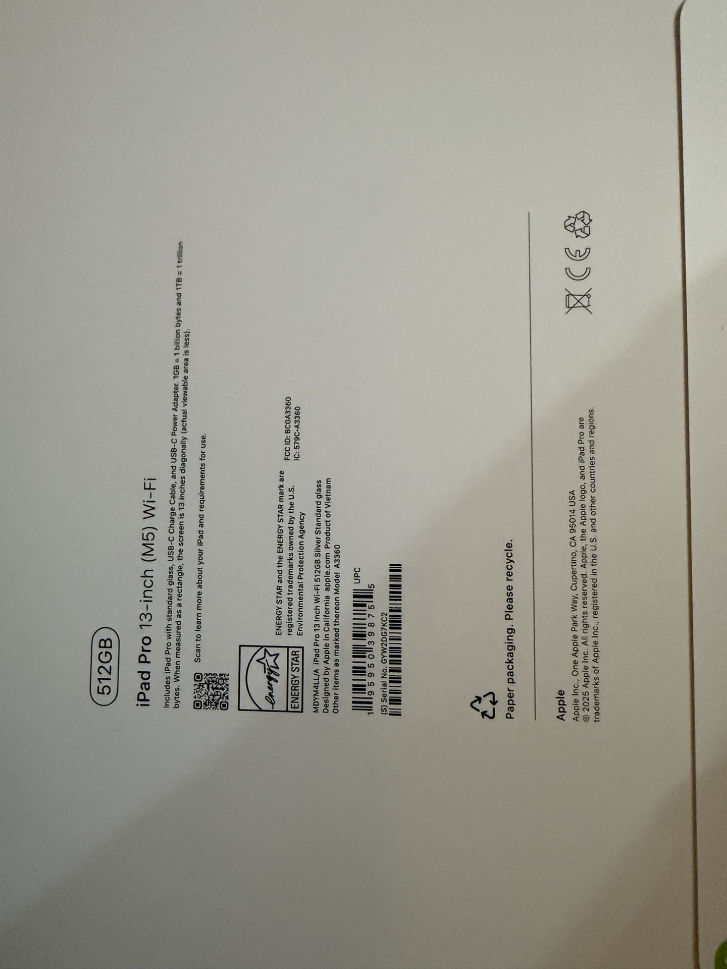 Apple iPad Pro 13-inch (M5): Ultra Retina XDR Display, 512GB, Landscape 12MP Front Camera/12MP Back Camera, LiDAR Scanner, Wi-Fi 7 with Apple N1, Fac