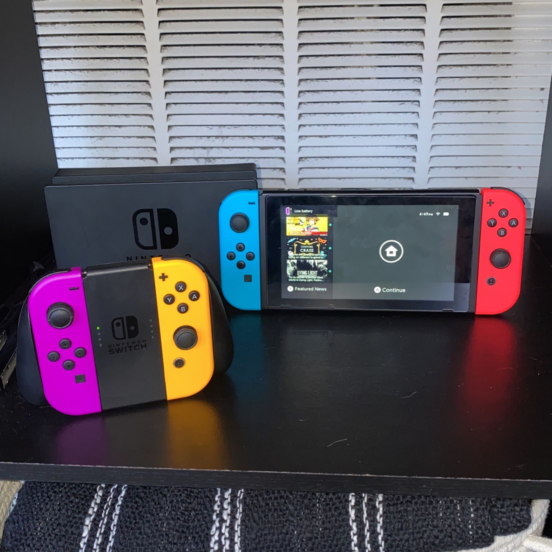 Nintendo Switch With 4 Controllers
