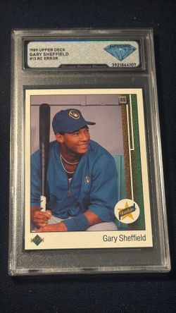 Upper Deck Gary Sheffield RC MAJOR WRONG BACK ERROR #13 DSG Authentic Pop 1 Rare