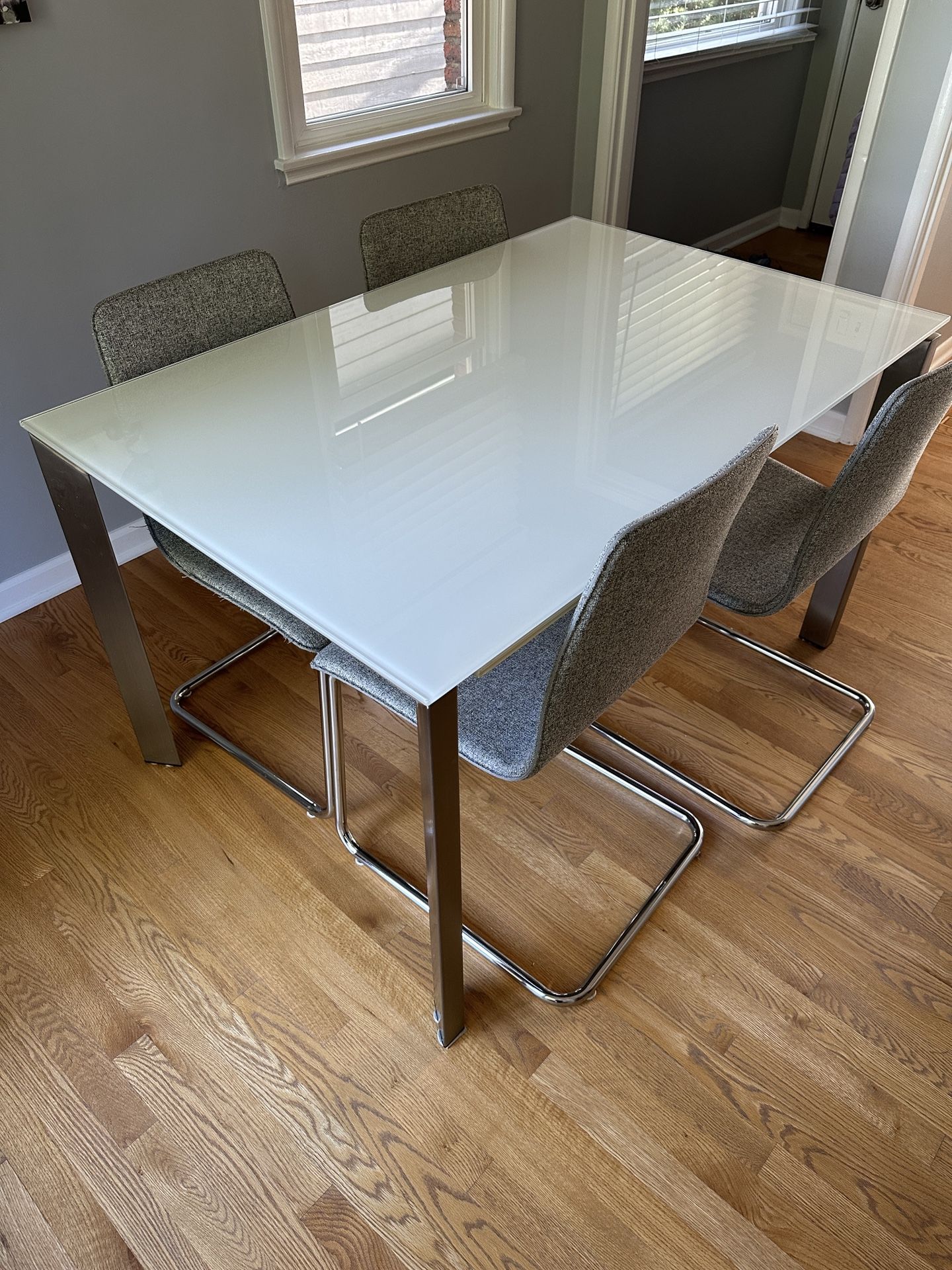 Kasala Glass Top Kitchen Dining Table Extendable